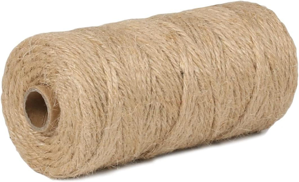 2Pack 2mm Natural Jute Twine String 1600 Feet Long Twine String for Crafting Gardening Gift Wrapping Macrame DIY Home Decor (Brown-800Feet/Roll)