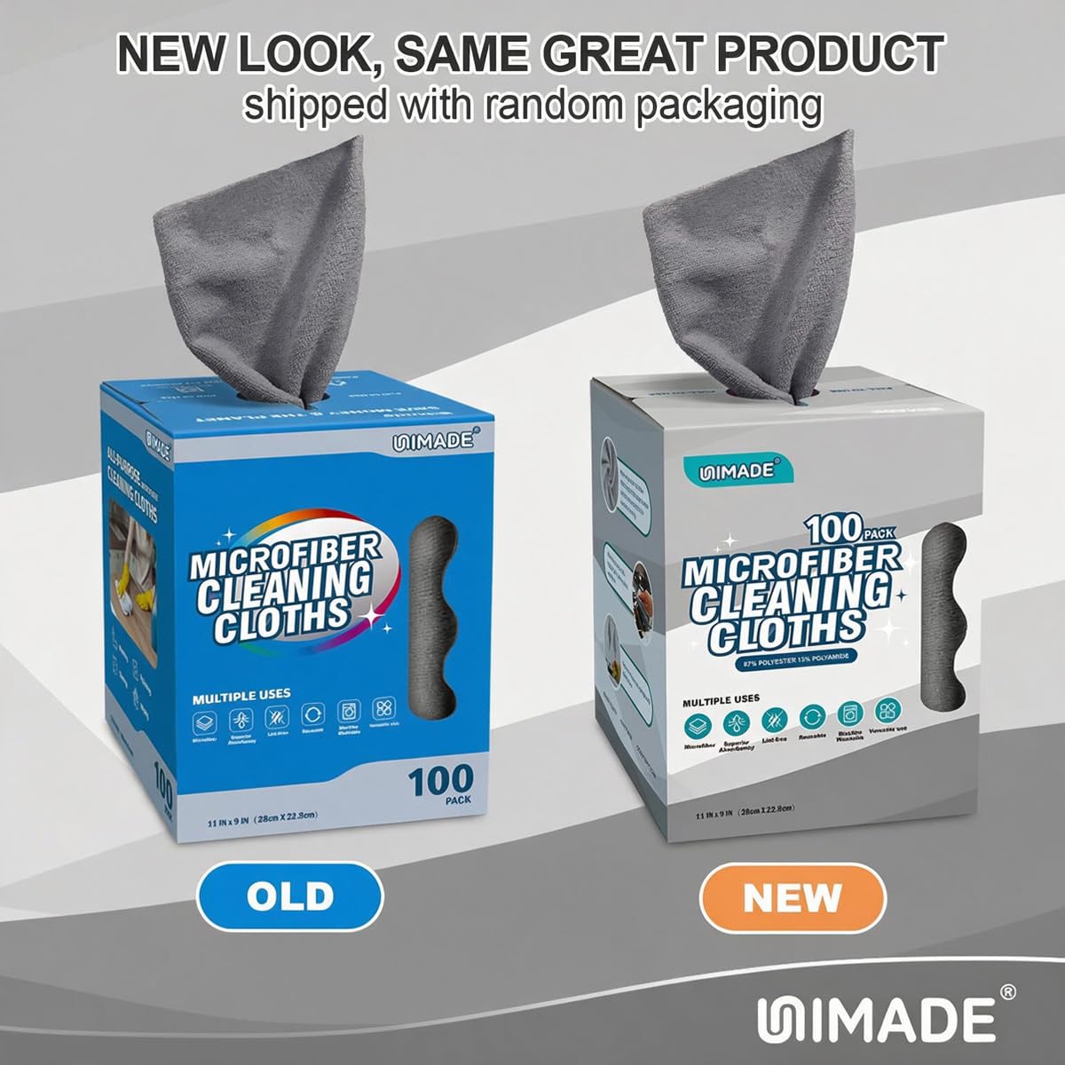 UNIMADE Shop Rags, 100 Sheets Microfiber Cleaning Cloth