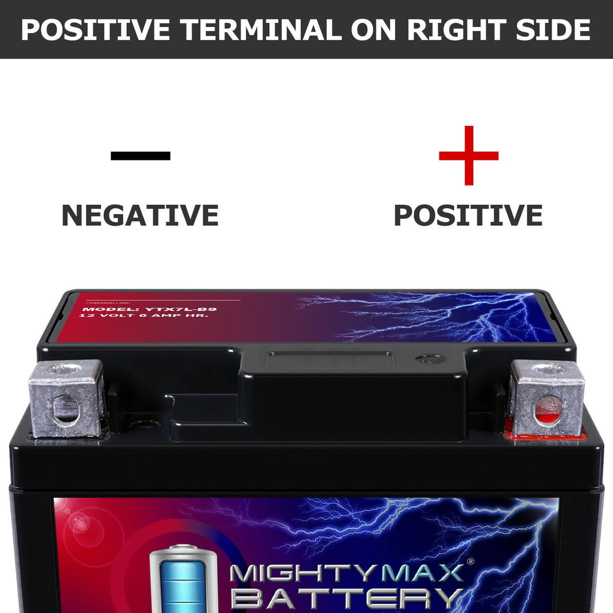 Mighty Max Battery YTX7L-BS -12 Volt 6 AH, 100 CCA, Rechargeable Maintenance Free SLA AGM Motorcycle Battery
