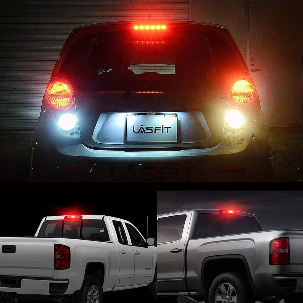 LASFIT 921 LED Bulb Reverse Lights, 912 T15 Back Up Light CANBUS Error Free W16W 906 Reversing Bulb 904 916 6000K Xenon White New Upgrade Design, Plug and Play (Pack of 2)