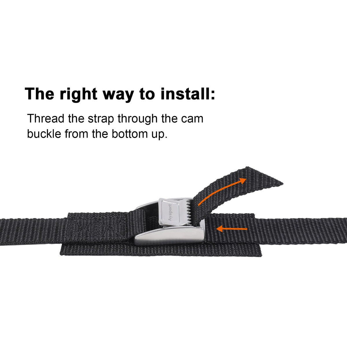Ayaport Lashing Straps with Buckles Adjustable Cam Buckle Tie Down Cinch Strap for Packing Black 4 Pack