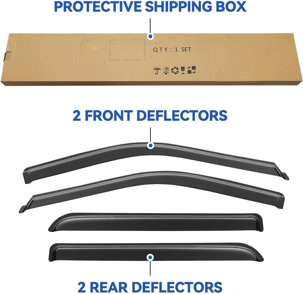 Window Visors Rain Guards for 2015-2026 Ford F150 Crew/SuperCrew Cab