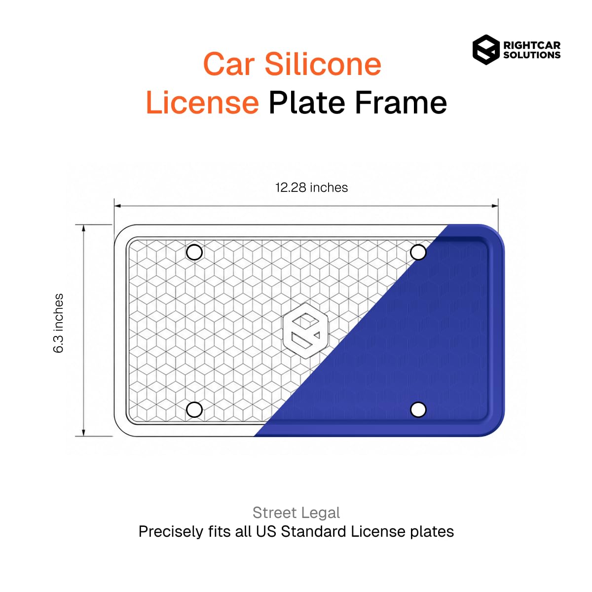 Rightcar Solutions Silicone License Plate Frame, Black (1 Pack)