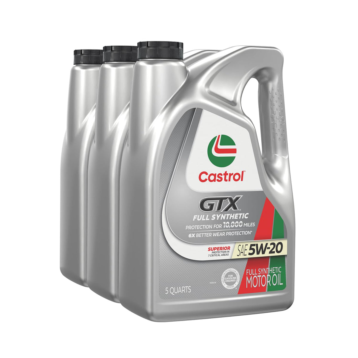 Castrol GTX Full Synthetic 5W-20 Motor Oil, 5 Quarts