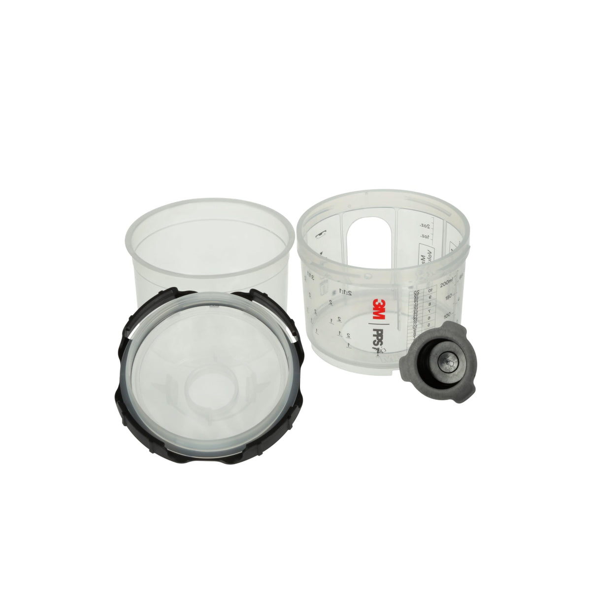 3M 26000 PPS 2.0 Spray Gun Cup, Lids and Liners Kit, Standard, 200-Micron Filter, 22 Ounces, BLACK,SILVER