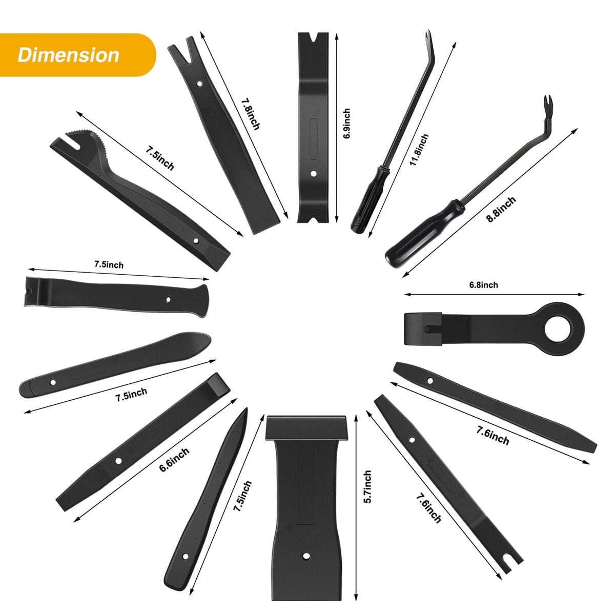 GOOACC 5 PCS Nylon Auto Trim Removal Tool Kit No-Scratch