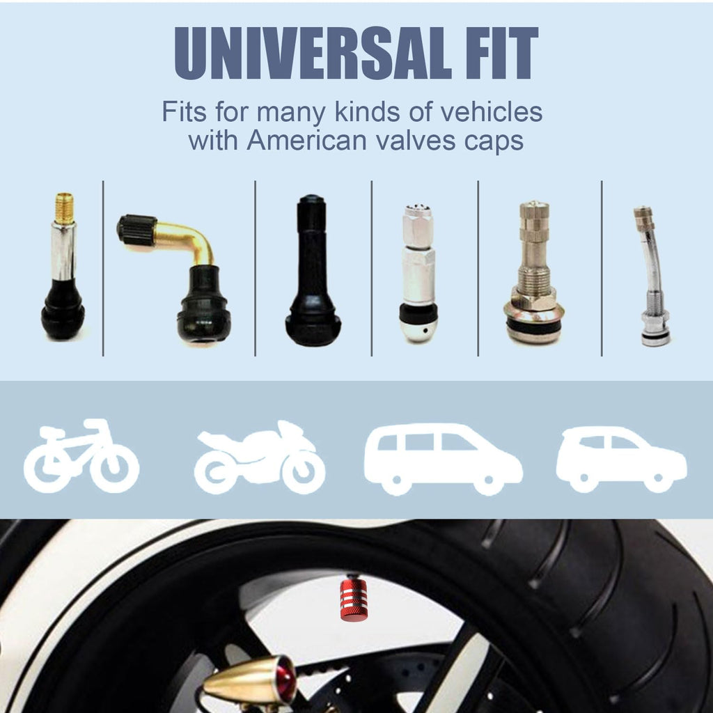 DECURCAR Tire Valve Stem Caps 5 Pack American Flag - Black