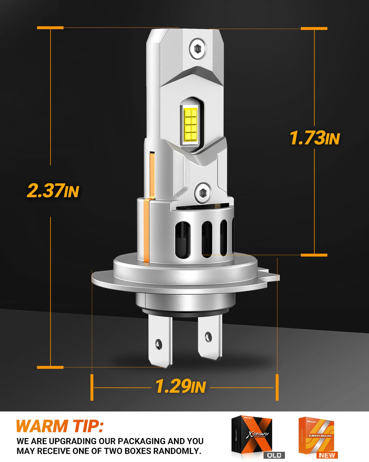 SEALIGHT H11/H9/H8 LED Bulb, 1200% Super Brighter, 6500K White Built-in Driver, 70000Hrs Lifespan with 25000RPM Cooling Fan, IP68 Waterproof, 2 Pack