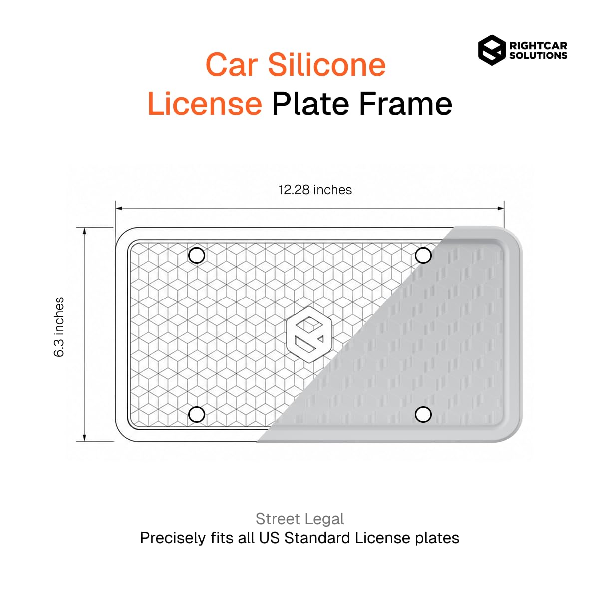 Rightcar Solutions Silicone License Plate Frame, Black (1 Pack)
