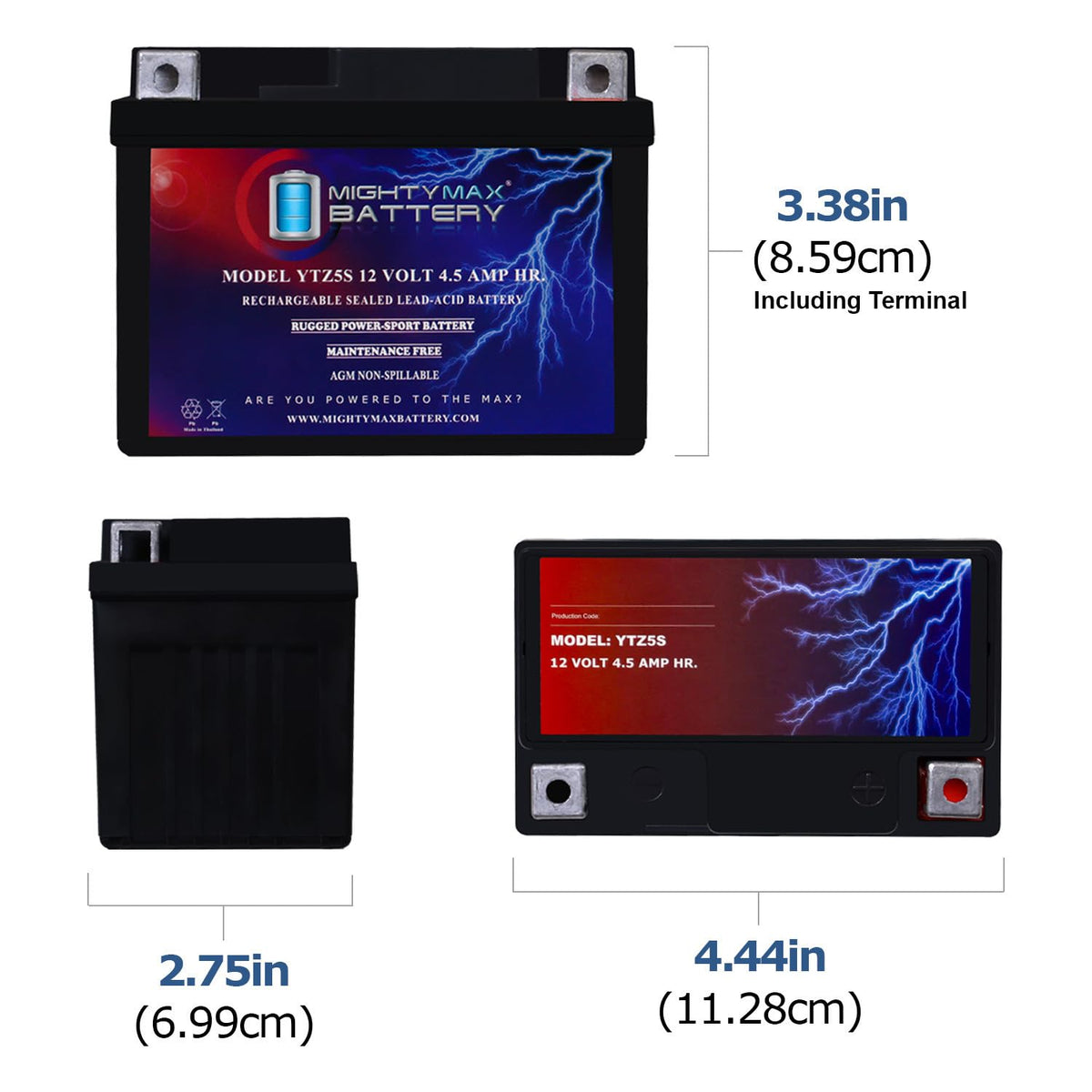 Mighty Max Battery YTZ14S -12 Volt 11.2 AH, 230 CCA, Rechargeable Maintenance Free SLA AGM Motorcycle Battery