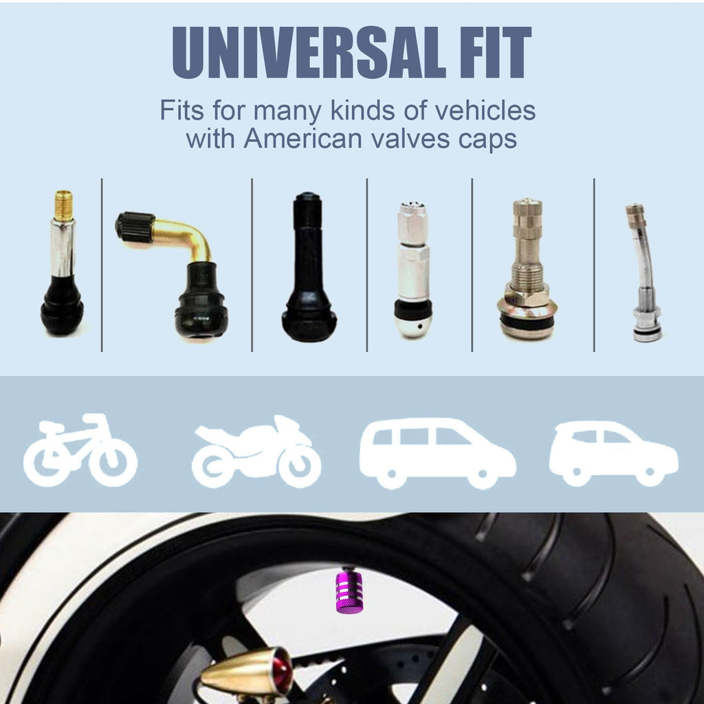 DECURCAR Tire Valve Stem Caps 5 Pack American Flag - Black