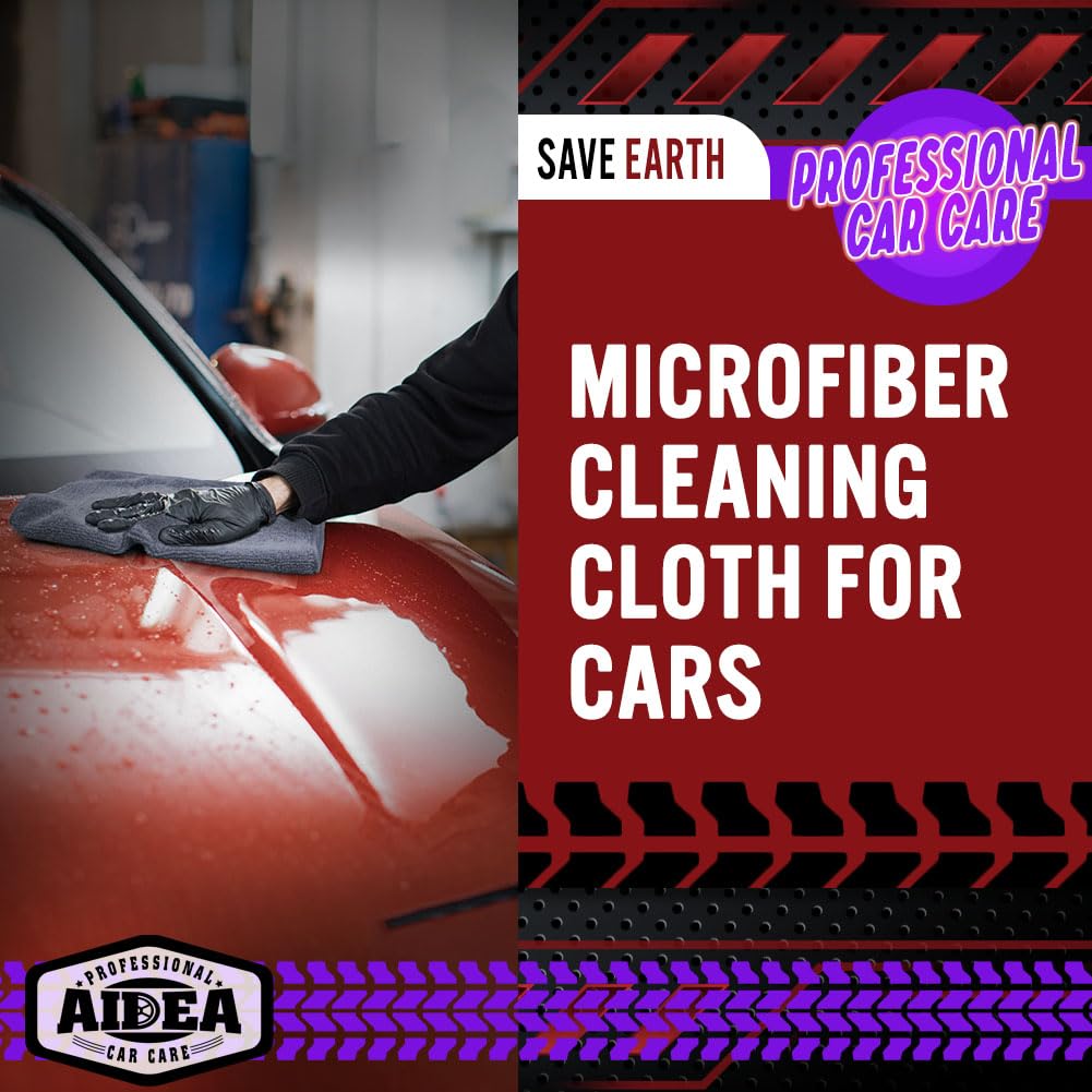 AIDEA Microfiber Cleaning Cloth-50PK, Microfiber Towels for Cars, 12"×12"