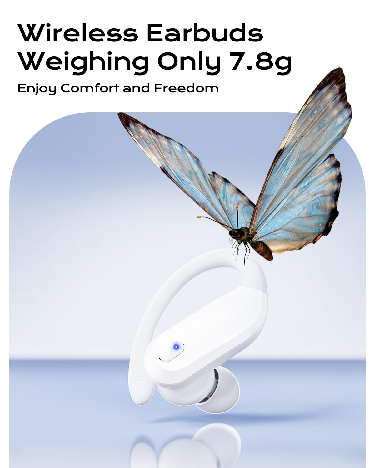 Sports Wireless Earbuds with EarHooks Bluetooth Headphones with ENC Mic