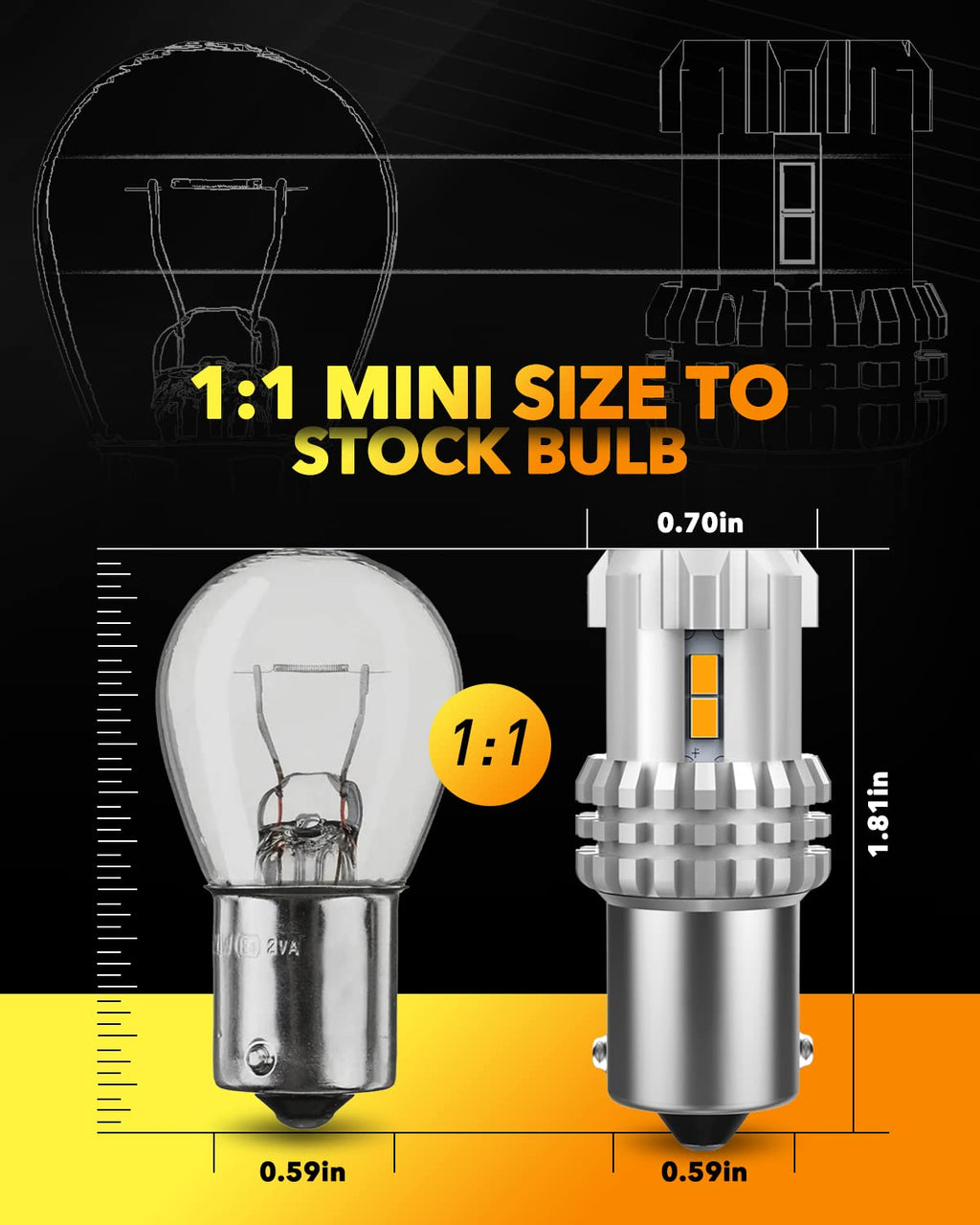 OXILAM 194 LED Bulb for License Plate Bulb Super Bright, 168 T10 W5W 2825 LED Bulb for Dome Door Map Courtesy Trunk Cargo Dash LED Interior Light Bulb, Pack of 2