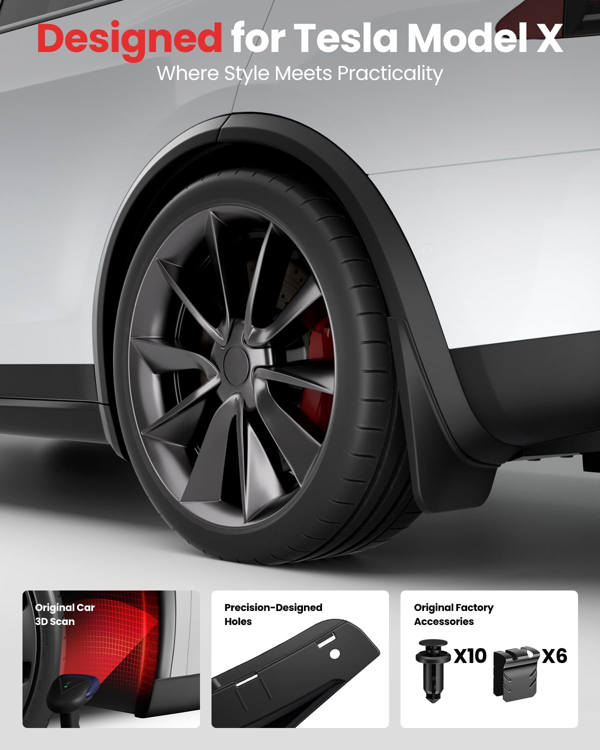 REEVAA Tesla Model Y Juniper 2025–2026 Mud Flaps Accessories, Set of 4