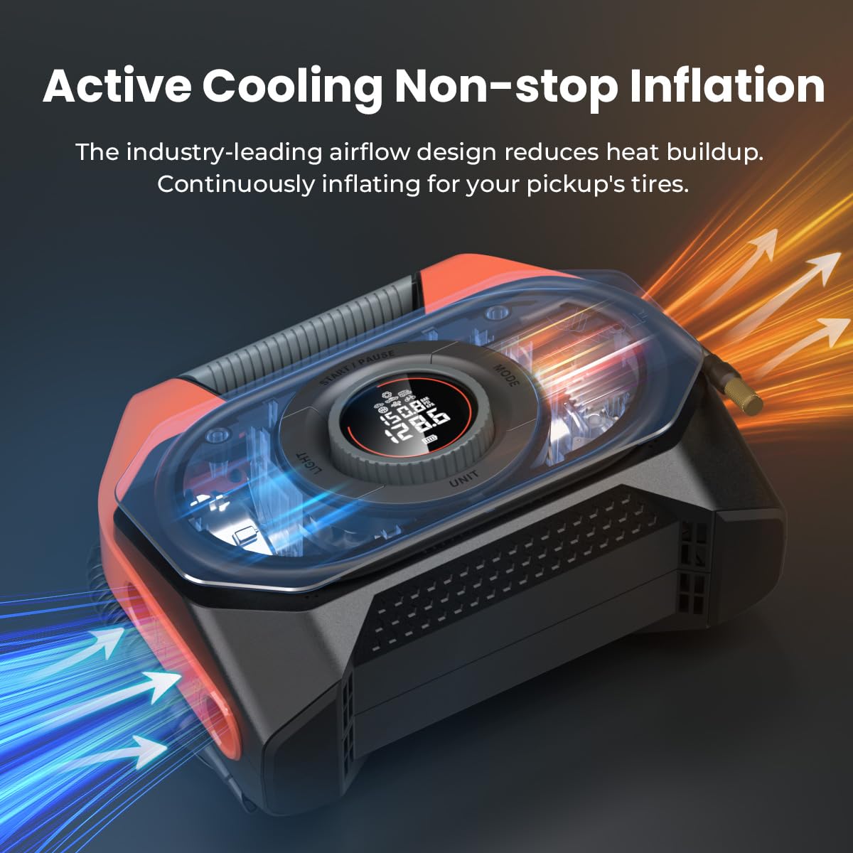 ETENWOLF VORTEX S6 Tire Inflator Portable Air Compressor, Cordless Air Pump