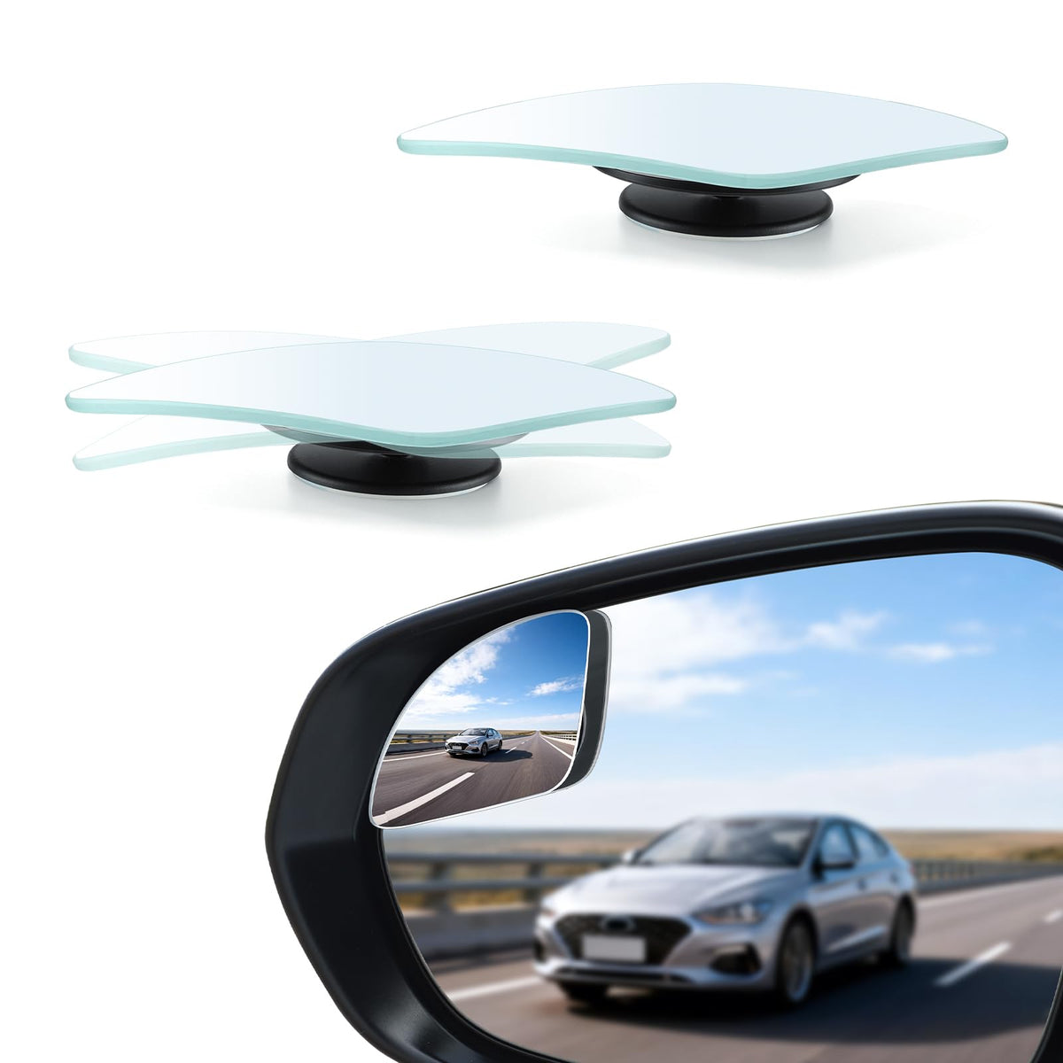 LivTee Blind Spot Car Mirror, HD Glass Frameless Convex Side Mirror Blindspot, Wide Angle Rear View Mirrors for SUVs, Trucks and RVs - Car Accessories