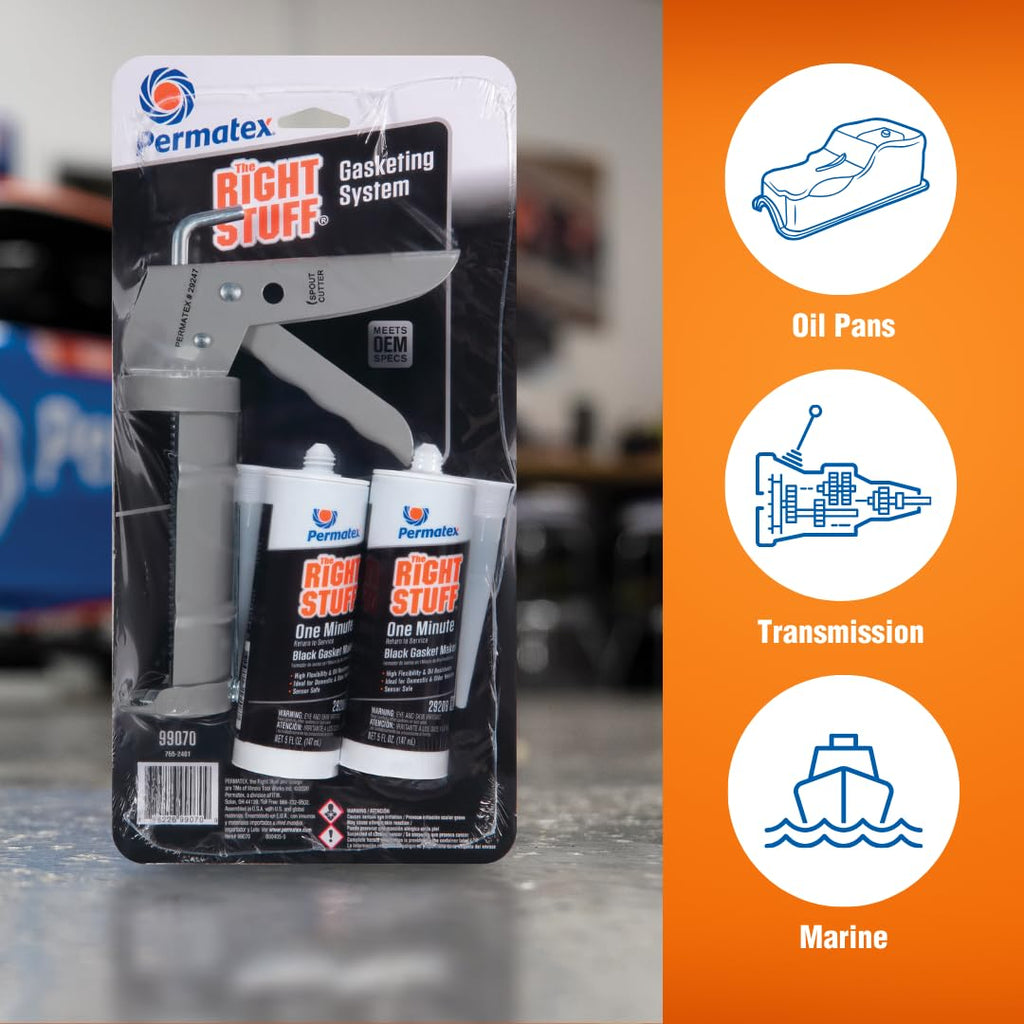 Permatex 82180 Ultra Black Maximum Oil Resistance RTV Silicone Gasket Maker, Sensor Safe and Non-Corrosive, for High Flex and Oil Resistant Applications 3 oz