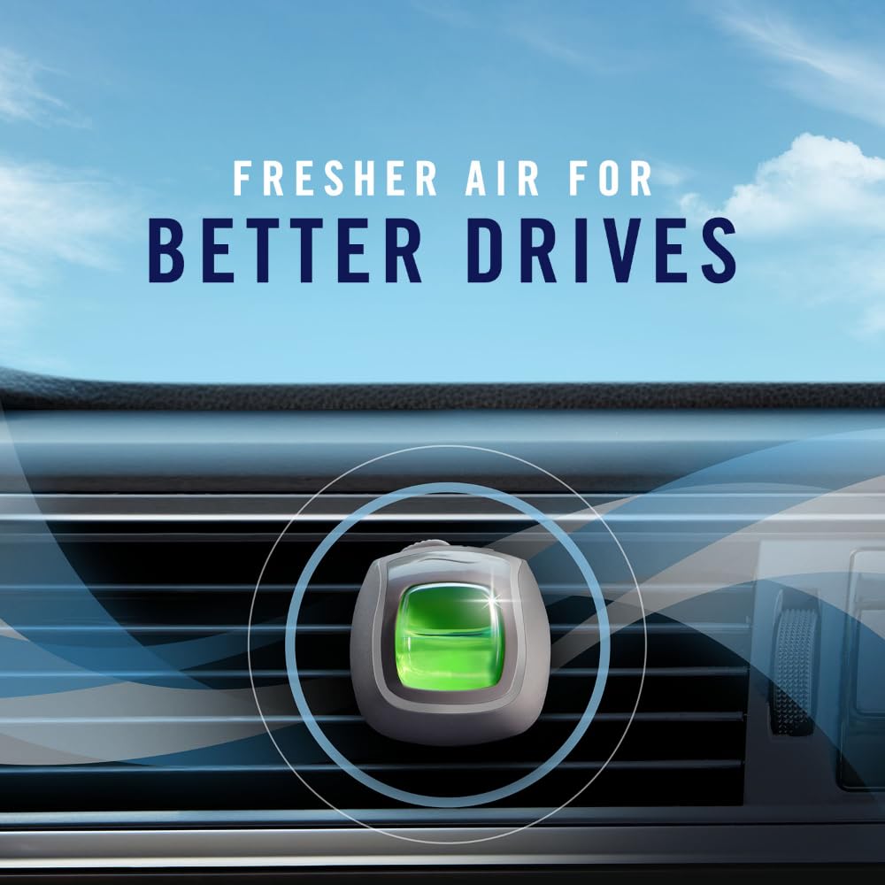 Febreze Car Air Freshener Vent Clip Gain Moonlight Breeze Scent, .07 oz. Car Vent Clip, Pack of 3 and Stay-Fresh Storage Case