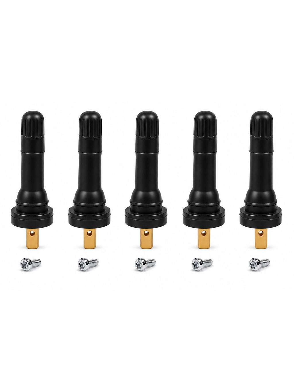 CKAuto TR412 Tubeless Rubber Snap-in Tire Valve Stems, Black, 5 Pcs/Bag