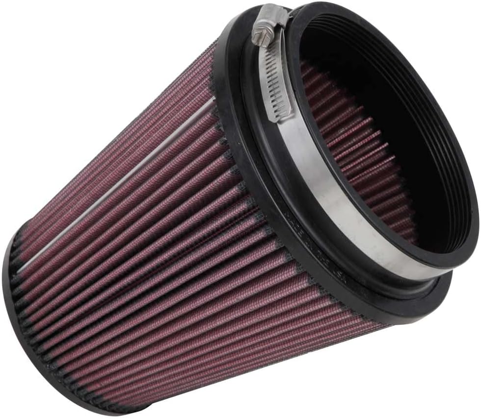 K&N High-Flow Original Lifetime Universal Clamp-On Air Filter: High Performance, Premium, Washable: Flange Diameter: 5 In, Filter Height: 7 In, Flange Length: 1 In, Shape: Round Tapered, RU-2800