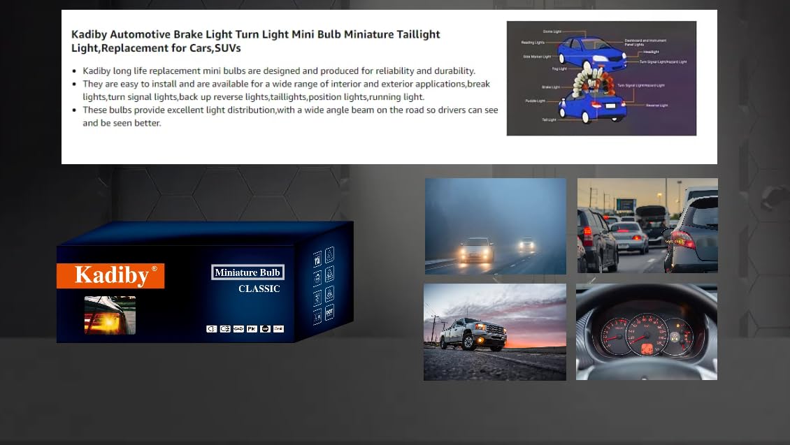 12 Pack 3157 4157 Bulb, P27/7W Brake/Tail/Turn Signal Bulbs.