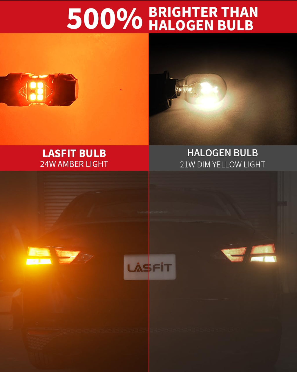 LASFIT 921 LED Bulb Reverse Lights, 912 T15 Back Up Light CANBUS Error Free W16W 906 Reversing Bulb 904 916 6000K Xenon White New Upgrade Design, Plug and Play (Pack of 2)
