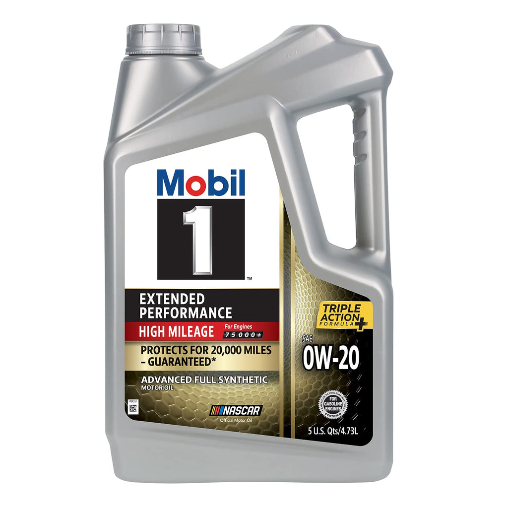 Mobil 1 Extended Performance High Mileage Full Synthetic Oil 0W-20, 5 Quart