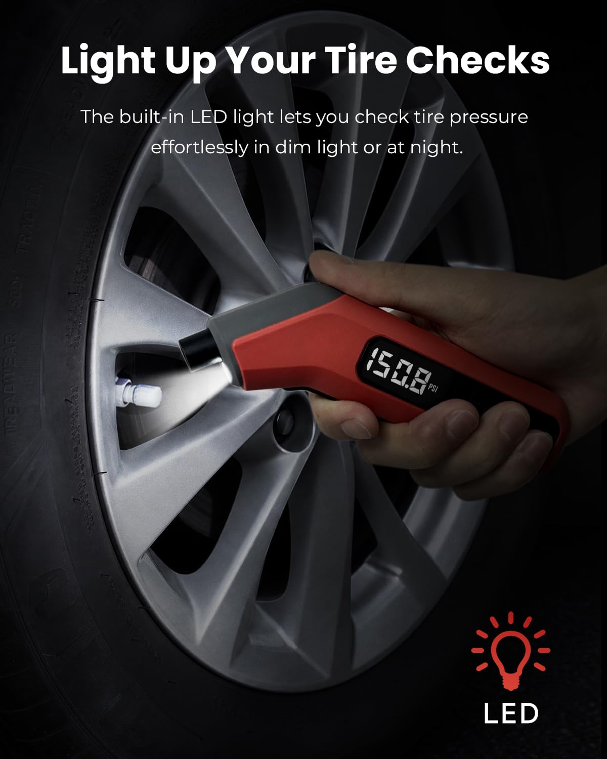 ETENWOLF T300 Digital Tire Pressure Gauge 200 PSI for Car, RV, Truck, Bikes