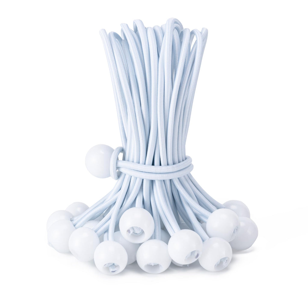30 Pack Ball Bungee Cord, Heavy Duty Bungie Cord Balls (6",Black/White)