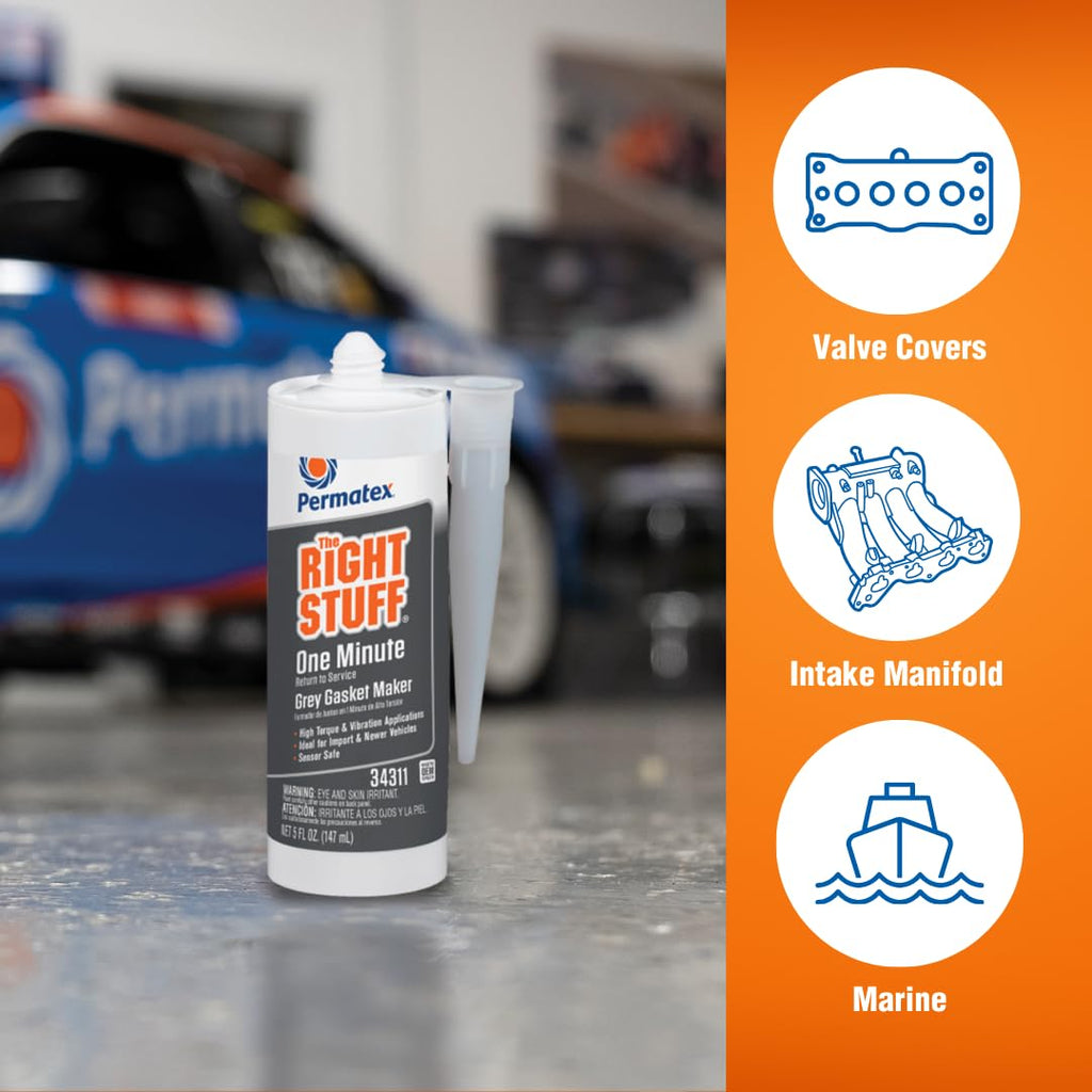 Permatex 82194 Ultra Grey Rigid High-Torque RTV Silicone Gasket Maker, 3.0 oz.