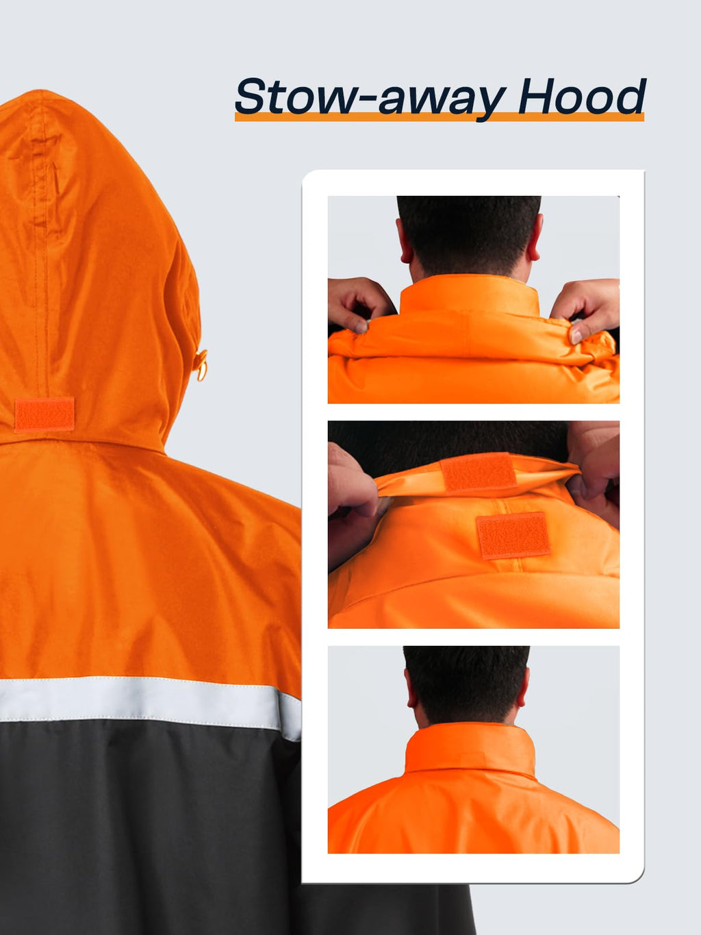 Men's Rain Suit High Visibility Reflective Work Rain Jacket Pants for All Sport Farm Fishing Motorcycle
