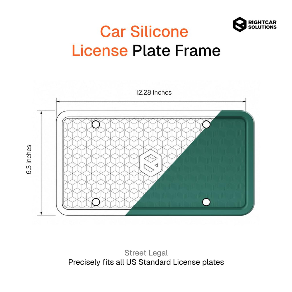 Rightcar Solutions Silicone License Plate Frame, Black (1 Pack)