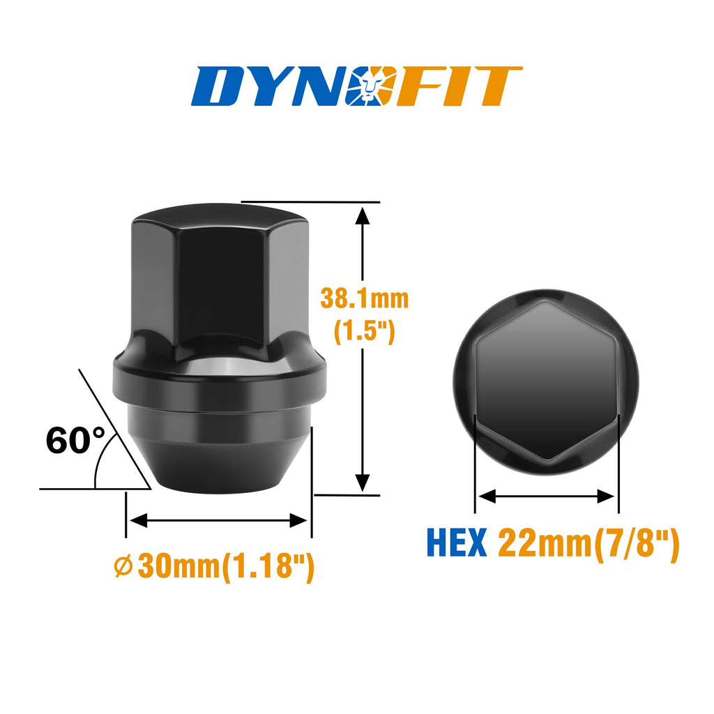 dynofit 24pcs 14x1.5 OEM/Stock Lug Nuts for 2015-2026 Expedition/F-150, M14-1.5 One-Piece Design Factory Chrome Wheel Lugnuts for Lincoln 2015-2026 Navigator, 21mm Hex Anti-Rusting Updated
