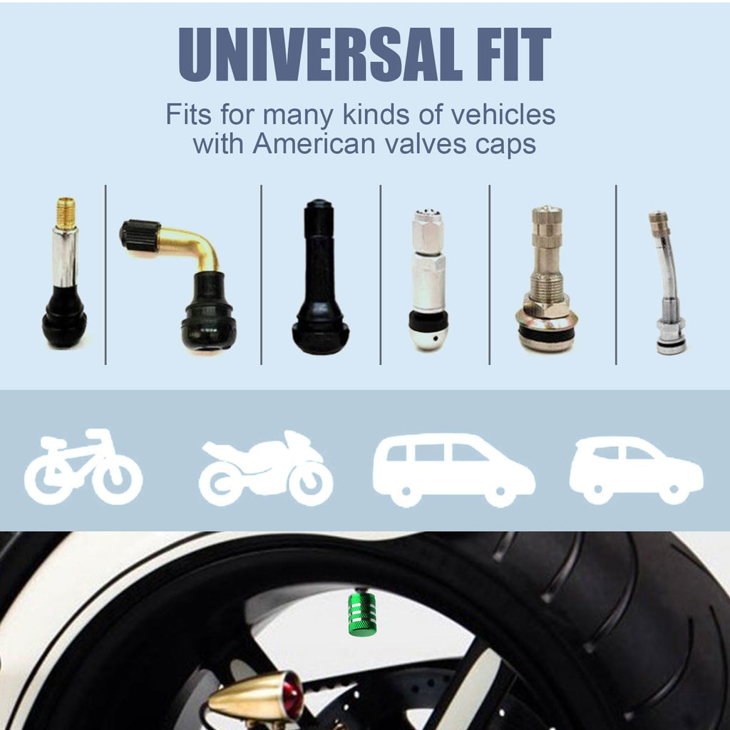 DECURCAR Tire Valve Stem Caps 5 Pack American Flag - Black