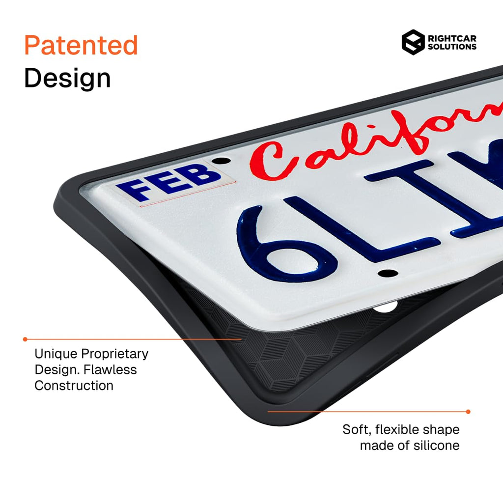 Rightcar Solutions Silicone License Plate Frame, Black (1 Pack)