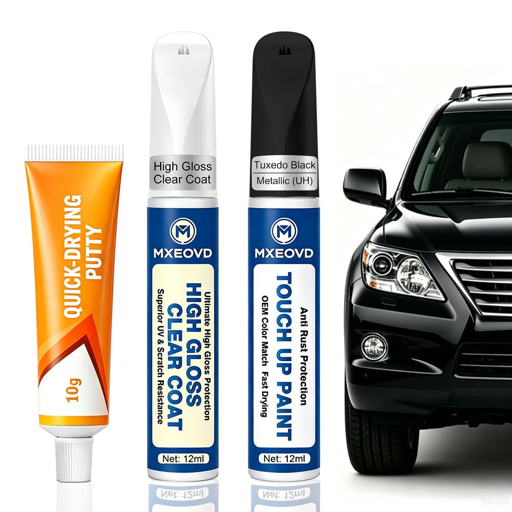 Silver Ice Metallic (GAN/WA636R/17) Touch Up Paint Compatible with Chevrolet, All in One Car Scratch Repair Kit with Primer Putty & Clear Coat, Complete Sanding Tools Set for Scratches Chips Nicks