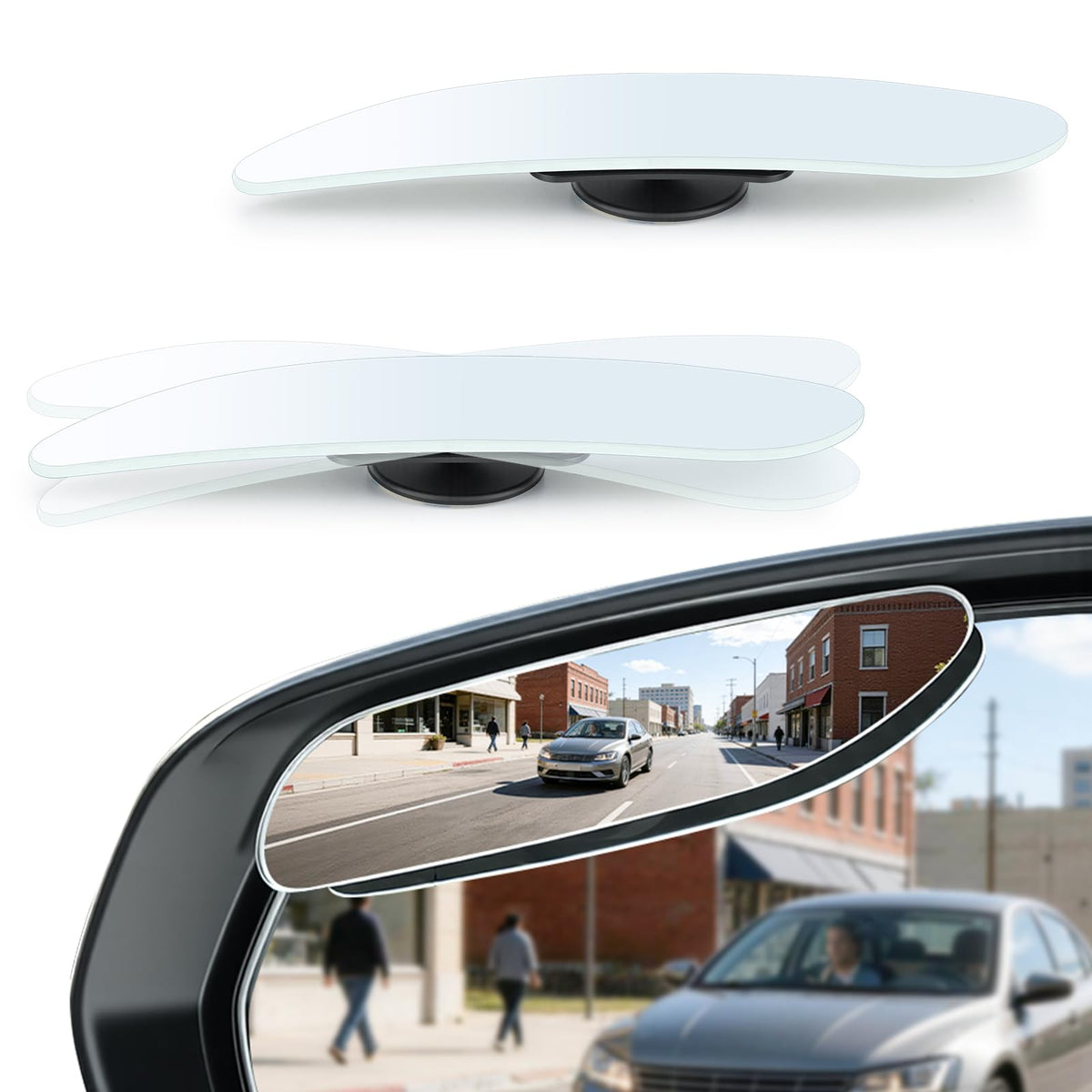 LivTee Blind Spot Car Mirror, HD Glass Frameless Convex Side Mirror Blindspot, Wide Angle Rear View Mirrors for SUVs, Trucks and RVs - Car Accessories
