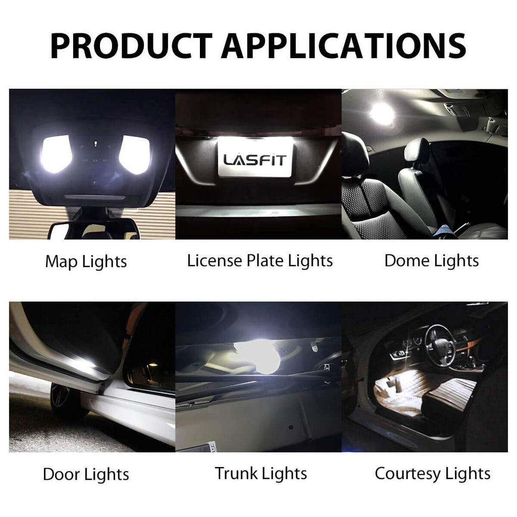 LASFIT 31mm LED bulb Festoon 30MM DE3175 DE3021 6428 DE3022 Error Free 400LM High Bright White for Dome Map Door Interior Door Trunk Lights, Marine LED BULB Navigation Boat Anchor Lights(2pcs)