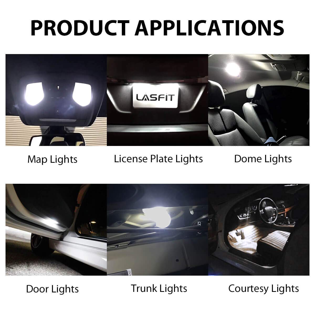 LASFIT 31mm LED bulb Festoon 30MM DE3175 DE3021 6428 DE3022 Error Free 400LM High Bright White for Dome Map Door Interior Door Trunk Lights, Marine LED BULB Navigation Boat Anchor Lights(2pcs)