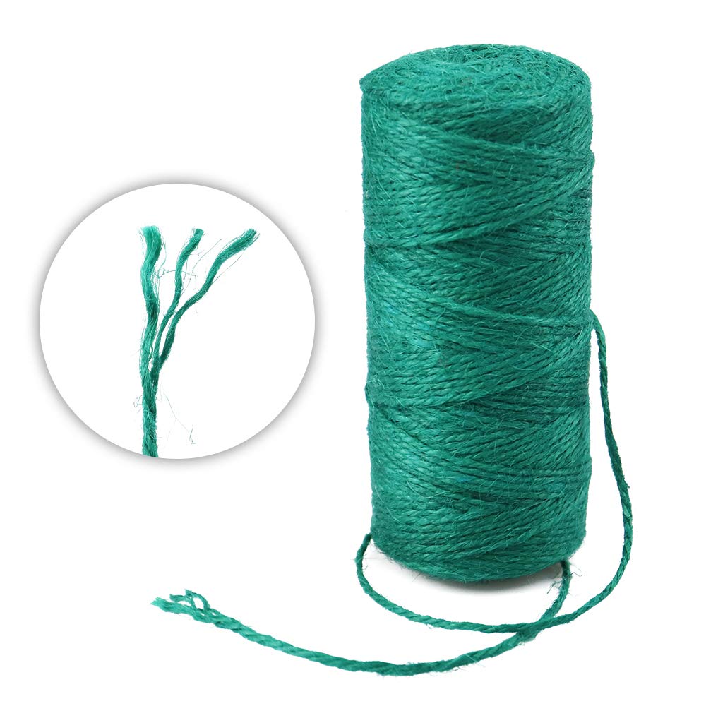 KINGLAKE Natural Jute Twine String 656 Feet 2mm Twine for Crafts Gift Wrapping Christmas Packing String for Arts Decoration, Wedding, Gardening