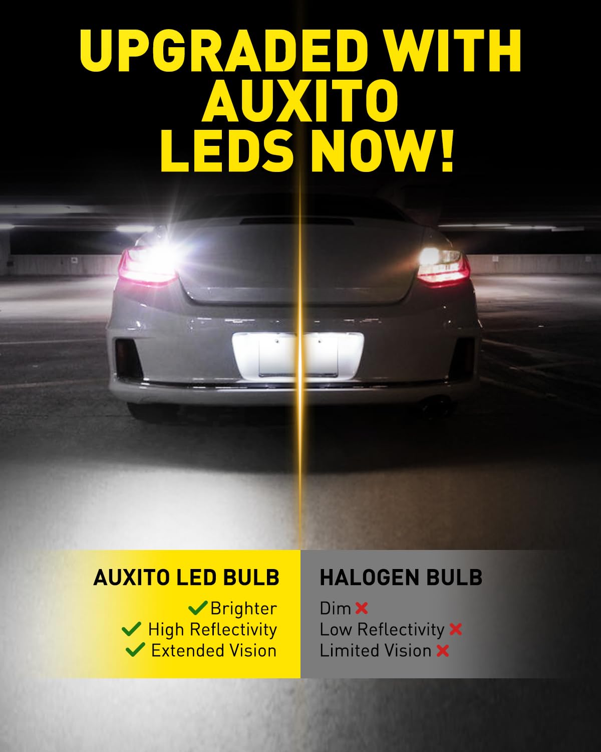 AUXITO 194 LED Bulb 6000K White 168 2825 W5W T10 Wedge 14-SMD Interior Car Bulbs Replacement for Dome Map Door Courtesy Trunk License Plate Parking Lights, 10 PCS