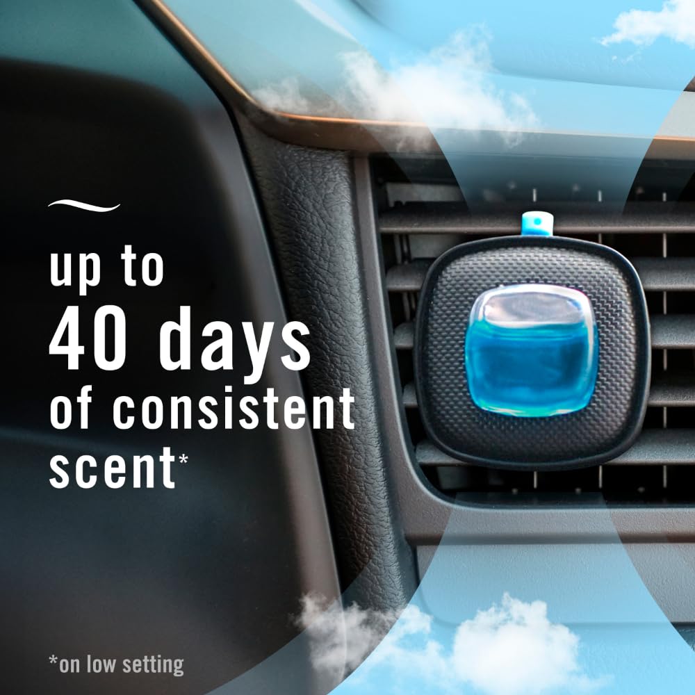 Febreze Car Air Freshener Vent Clip Gain Moonlight Breeze Scent, .07 oz. Car Vent Clip, Pack of 3 and Stay-Fresh Storage Case