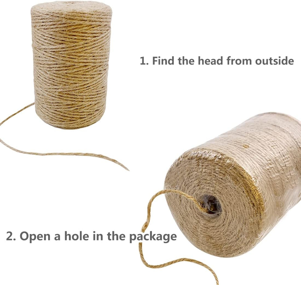 SMART&CASUAL 2mm Natural Jute Twine String Thin for Craft Plant Garden Gift Wrapping Christmas Handmade Art Decoration Packing String Home Art Decoration (Brown) (800 Ft (244M))