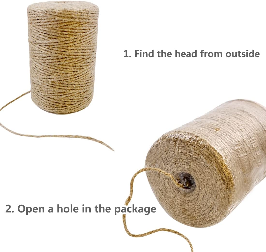 SMART&CASUAL 2mm Natural Jute Twine String Thin for Craft Plant Garden Gift Wrapping Christmas Handmade Art Decoration Packing String Home Art Decoration (Brown) (800 Ft (244M))