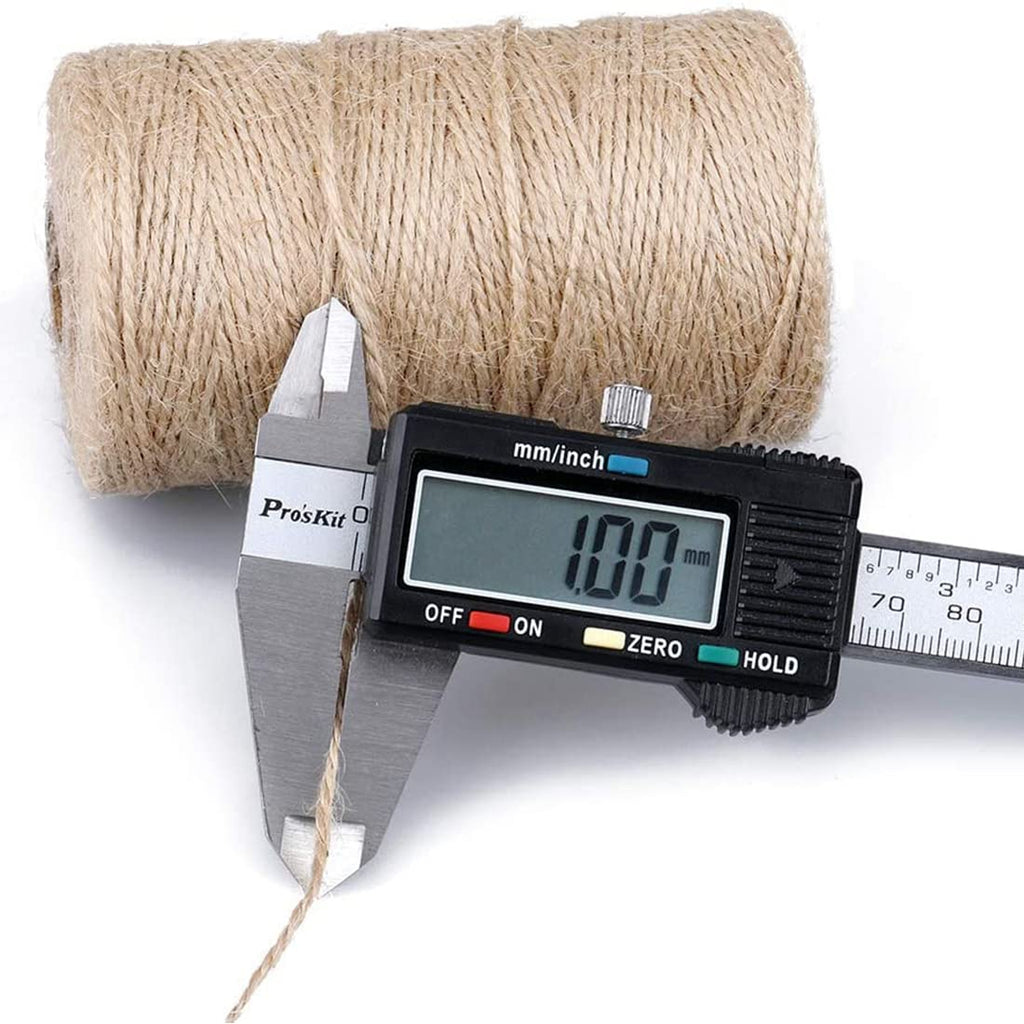 SMART&CASUAL 2mm Natural Jute Twine String Thin for Craft Plant Garden Gift Wrapping Christmas Handmade Art Decoration Packing String Home Art Decoration (Brown) (800 Ft (244M))