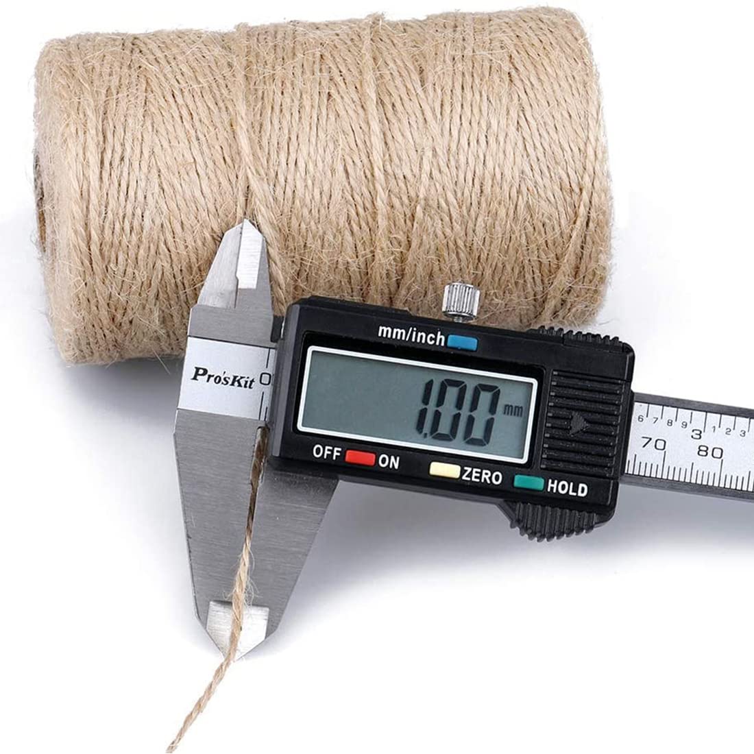 SMART&CASUAL 2mm Natural Jute Twine String Thin for Craft Plant Garden Gift Wrapping Christmas Handmade Art Decoration Packing String Home Art Decoration (Brown) (800 Ft (244M))