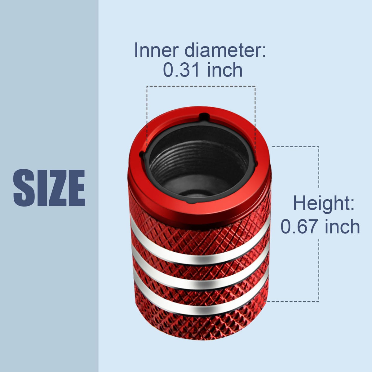 DECURCAR Tire Valve Stem Caps 5 Pack American Flag - Black