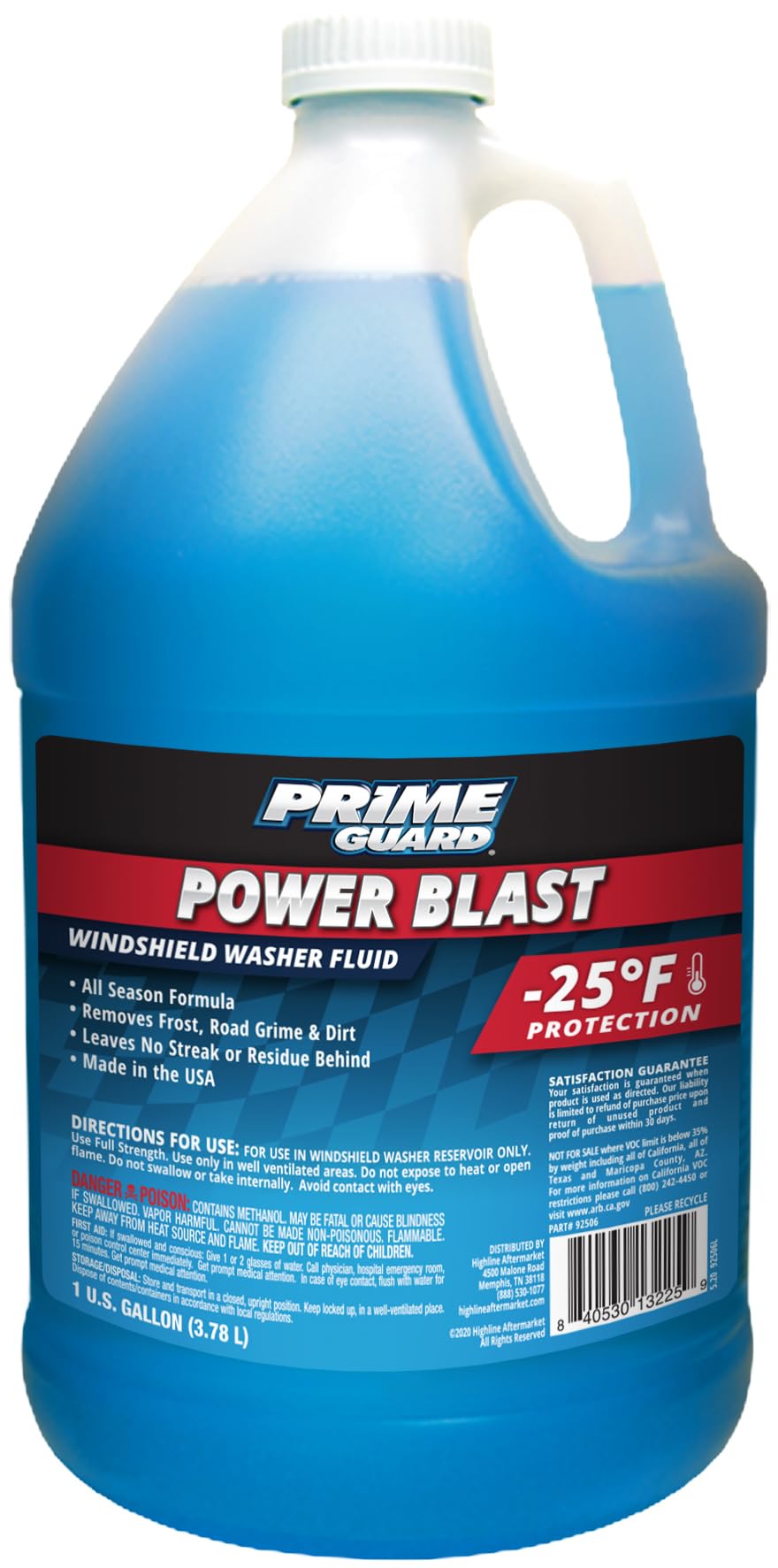 Prime Guard +32°F Power Blast Blue Windshield Washer Fluid | 1 Gallon