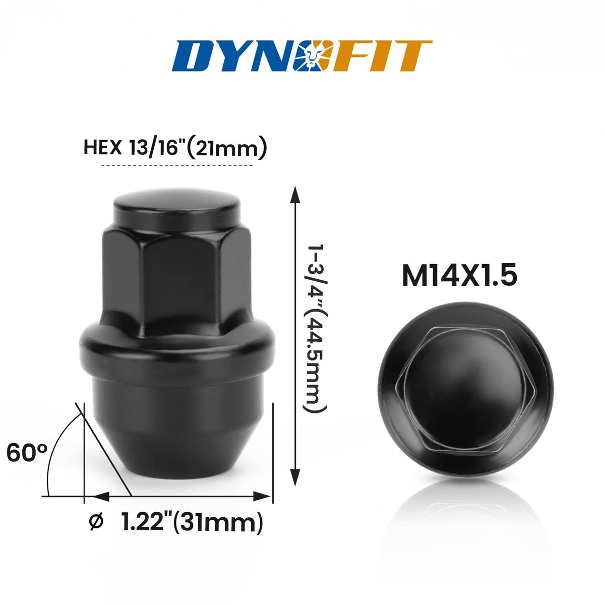 dynofit 24pcs 14x1.5 OEM/Stock Lug Nuts for 2015-2026 Expedition/F-150, M14-1.5 One-Piece Design Factory Chrome Wheel Lugnuts for Lincoln 2015-2026 Navigator, 21mm Hex Anti-Rusting Updated